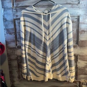 Chaps Blue and White Striped Hoodie